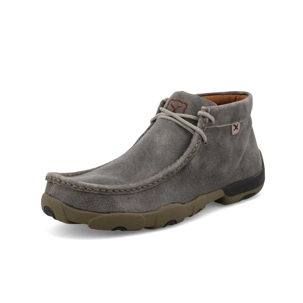 Twisted X Men's LaceUp Round Toe Driving Moc Grey 8.5 Likenew Condition